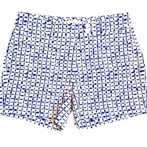 Vineyard Vines Blue Tie Dye Ikat Square Print Shorts Size 0 NWT